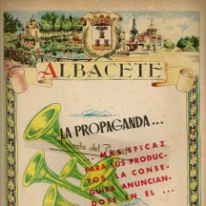 Catálogos publicitarios: PORTADA ANUARIO TELEFONICO *ALBACETE*, DORSO CON MAPA PROVINCIA ALBACETE - AÑOS 50