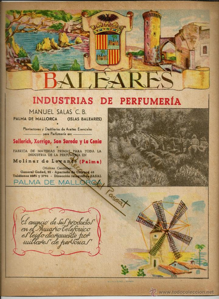Cat&aacute;logos publicitarios: PORTADA ANUARIO TELEFONICO *BALEARES* - CON MAPA PROVINCIA DE BALEARES