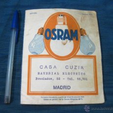 Catálogos publicitarios: CATALOGO DE BOMBILLAS O LAMPARAS OSRAM DE 1930. Lote 52566627
