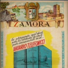 Catálogos publicitarios: PORTADA ANUARIO TELEFONICO *ZAMORA*, DORSO CON MAPA DE LA PROVINCIA - 1951