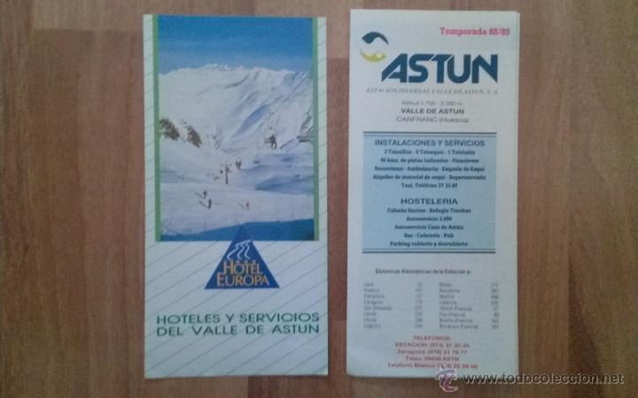 Cat&aacute;logos publicitarios: CATALOGO ESTACON ESQUI ASTUN PRECIOS TEMPORADA 88 /89.   SKI. HOTEL EUROPA