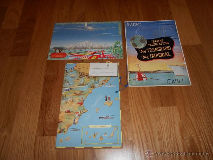 Cat&aacute;logos publicit&aacute;rios: 3 CATALOGOS DE IBERIA CONGREO INTERNACIONAL AVIACION CIVIL1953 , TARIFAS TELEGRAFICAS E IMPRESOS