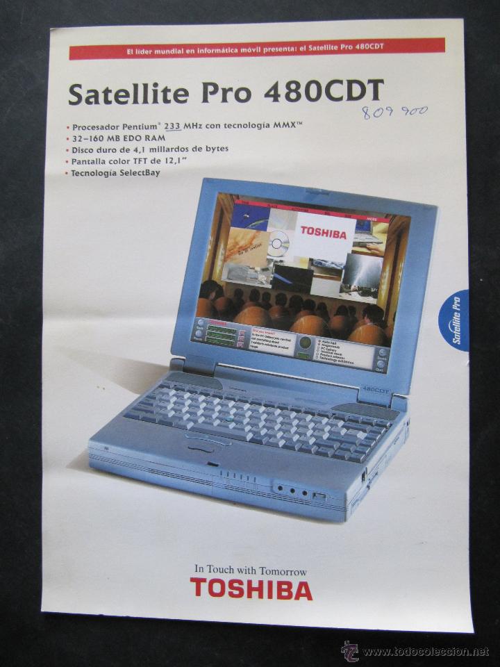Cat&aacute;logos publicitarios: PUBLICIDAD ORDENADOR TOSHIBA SATELLITE PRO 480 CDT