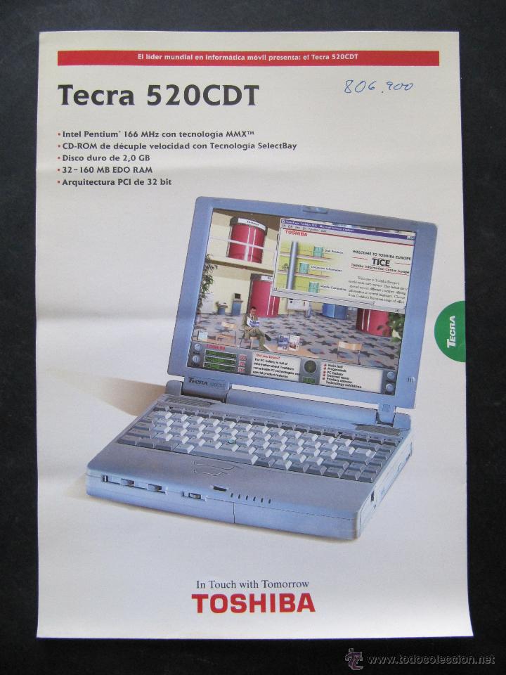 Cat&aacute;logos publicitarios: PUBLICIDAD ORDENADOR TOSHIBA TECRA 520 CDT