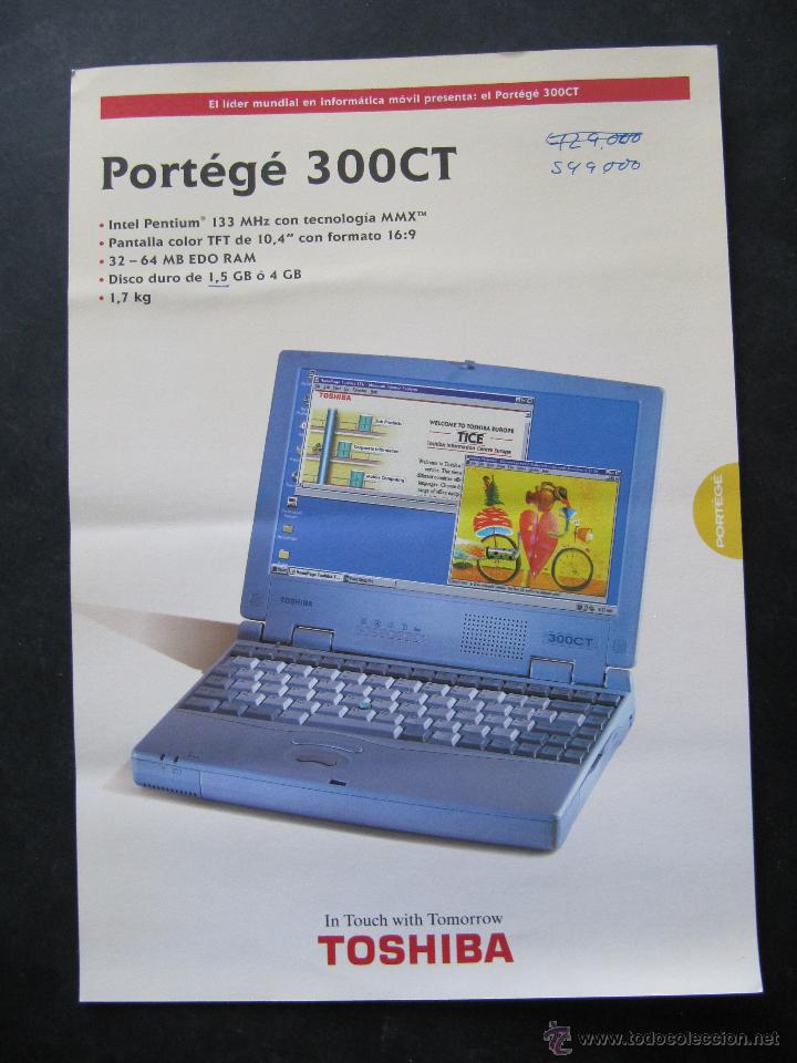 Cat&aacute;logos publicitarios: PUBLICIDAD ORDENADOR TOSHIBA PORTEGE 300CT