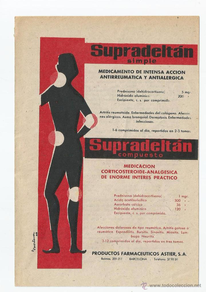 Werbekataloge: Anuncio medicamento SUPRADELT&Aacute;N simple, extra&iacute;do de un libro del a&ntilde;o 1958