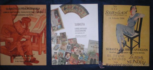 Cat&aacute;logos publicitarios: 3 CATALOGOS DE SUBASTAS DE LIBROS Y COLECCIONISMO, con listas de precios de remate