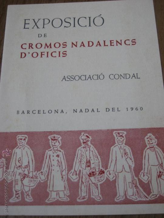 Cat&aacute;logos publicitarios: Barcelona .1960. Catalogo a dos paginas de la Exposici&oacute; de Cromos Nadalencs d'Oficis.