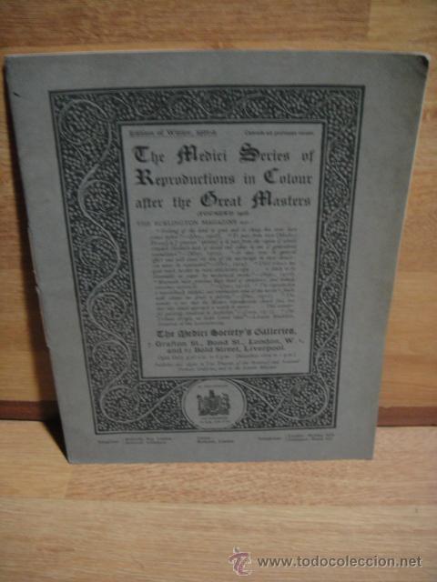 Cat&aacute;logos publicitarios: the medici society's galleries - catalogo de reproducciones de obras de arte - a&ntilde;o 1921