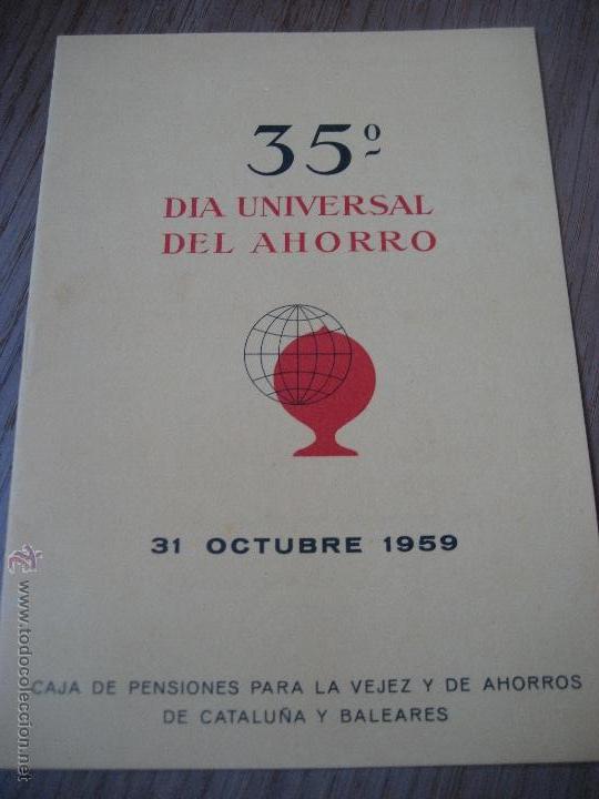 Cat&aacute;logos publicitarios: 35&ordm; Dia Universal del Ahorro. 31 Octubre 1959. Caja de pensiones