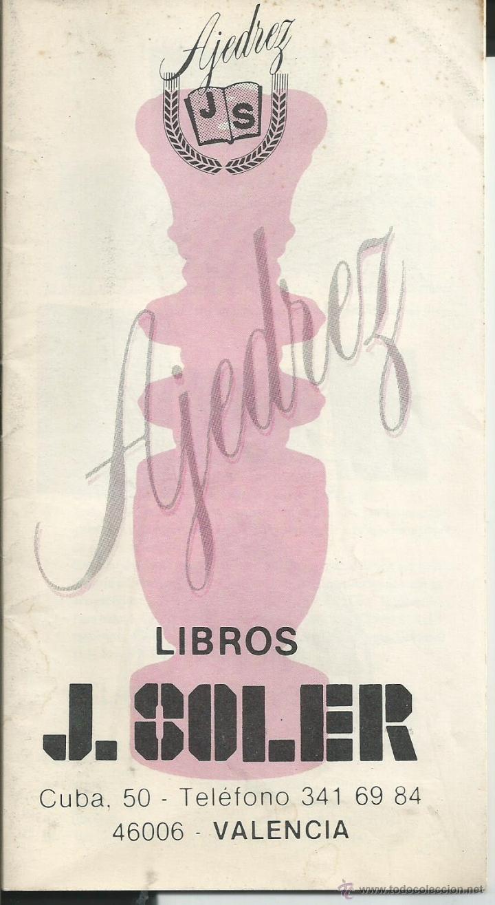 Cat&aacute;logos publicitarios: CATALOGO ARTICULOS Y LIBROS DE AJEDREZ . LIBRERIA J.SOLER . VALENCIA 1989. ILUSTRADO