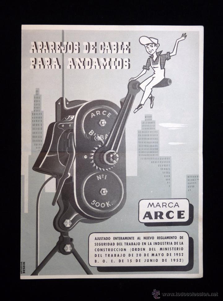 Advertising Catalogs: D&Iacute;PTICO PUBLICIDAD MARCA ARCE. APAREJOS DE CABLE PARA ANDAMIOS. A&Ntilde;OS 50. NUEVO