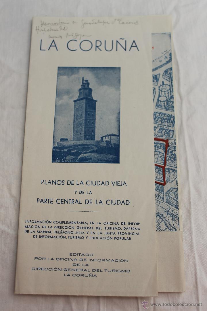 Advertising Catalogs: LA CORU&Ntilde;A PLANO DE LA CIUDAD VIEJA Y PARTE CENTRAL CIUDAD, 1960