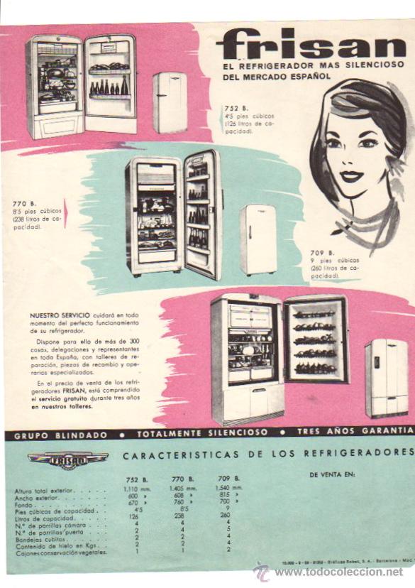Catalogues publicitaires: HOJA PUBLICITARIA REFRIGERADOR FRISAN. A&Ntilde;O 1959