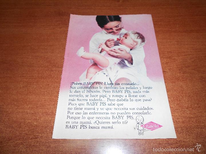 Cat&aacute;logos publicit&aacute;rios: PUBLICIDAD EN REVISTA JUVENIL 1978: MU&Ntilde;ECA BABY PIS DE FAMOSA