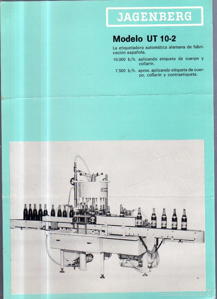 Catalogues publicitaires: CATALOGO PUBLICITARIO. JAGENBERG IBERICA. MODELO UT 10-2. ETIQUETADORA AUTOMATICA. 22 X 28CM
