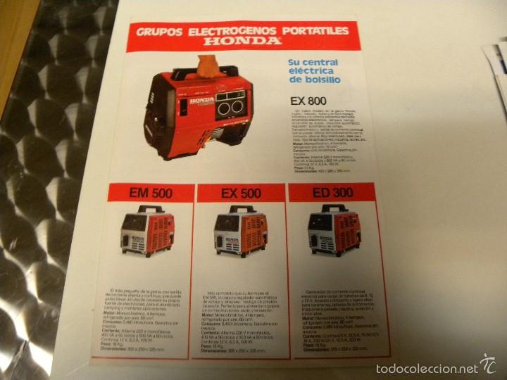 Cat&aacute;logos publicitarios: ANTIGUO CATALOGO GENERADORES HONDA