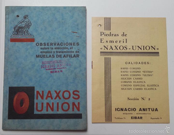 Cat&aacute;logos publicitarios: NAXOS UNION, FRANKFURT, MUELAS DE AFILAR, REPRESENTANTE IGNACIO ANITUA, EIBAR, PIEDRAS DE ESMERIL, A