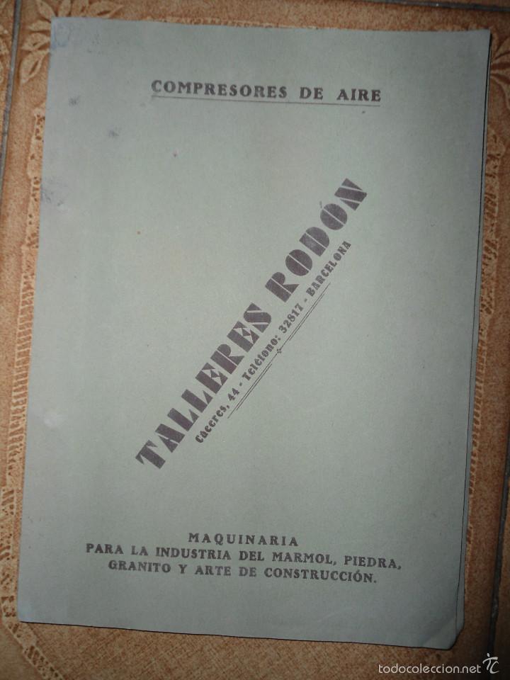 Cat&aacute;logos publicitarios: ANTIGUO CATALOGO COMPRESORES DE AIRE - TALLERES RODON - BARCELONA