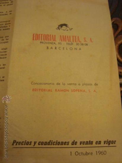 Catalogues publicitaires: editorial amaltea sa barcelona precios y condiciones de venta en vigor 1960 dos ejemplares