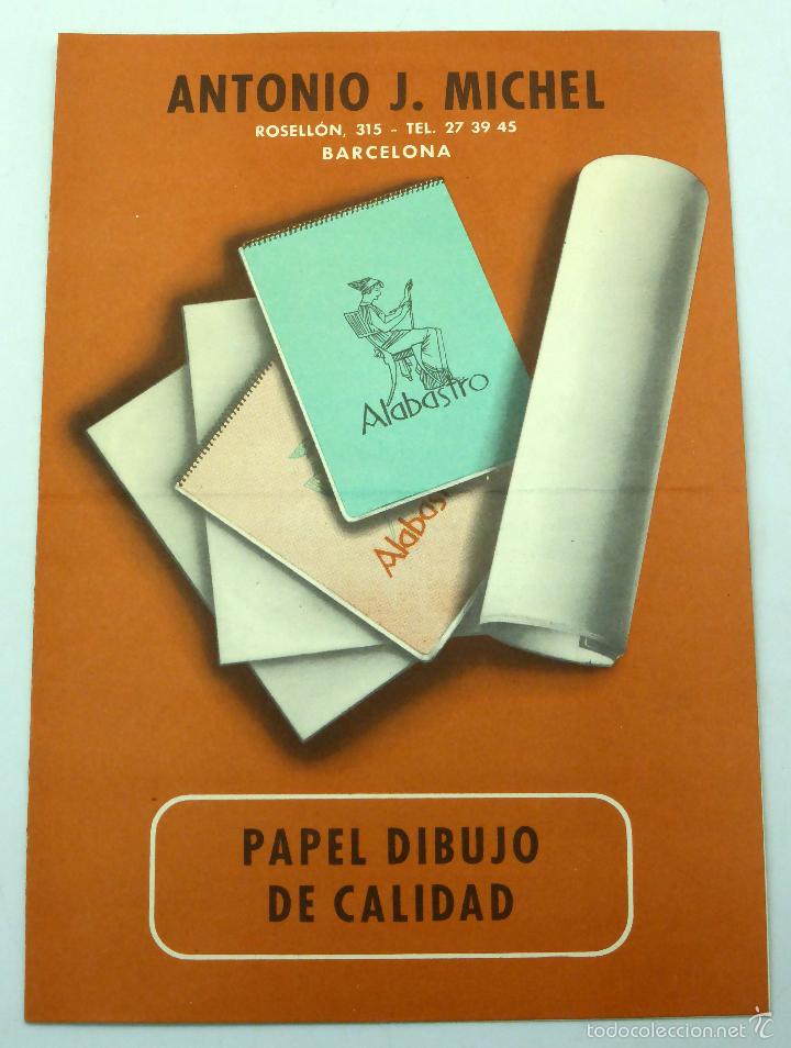 Cat&aacute;logos publicitarios: Cat&aacute;logo publicidad Papel dibujo Alabastro Antonio J Michel Barcelona a&ntilde;os 50