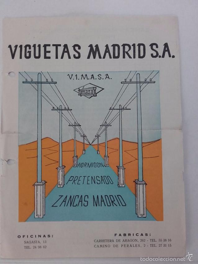 Cat&aacute;logos publicitarios: VIGUETAS MADRID, HORMIGON PRETENSADO, ZANCAS MADRID. A&Ntilde;OS 50.