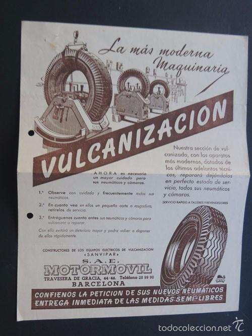 Cat&aacute;logos publicit&aacute;rios: HOJA PUBLICIDAD COMERCIAL / MAQUINAS DE VULCANIZACION / SANVIPAR / BARCELONA A&Ntilde;OS50