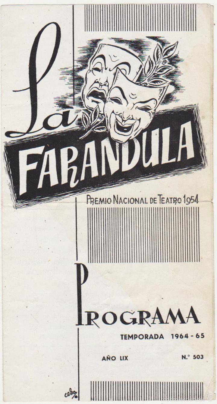 Advertising Catalogs: La Far&aacute;ndula. Programa( 25x13) Doble hoja. Temporada  1964 - 65.