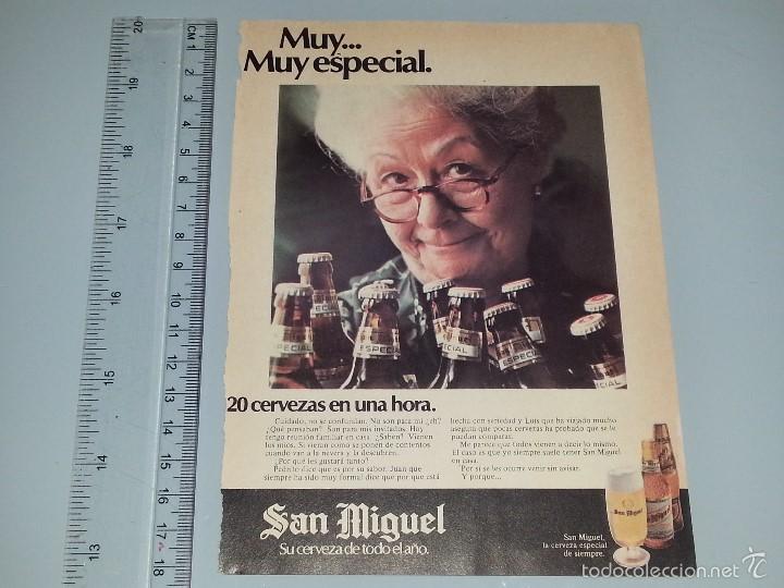 Cat&aacute;logos publicitarios: ANTIGUA HOJA PUBLICITARIA - PUBLICIDAD DE CERVEZA SAN MIGUEL ESPECIAL  A&Ntilde;OS 70