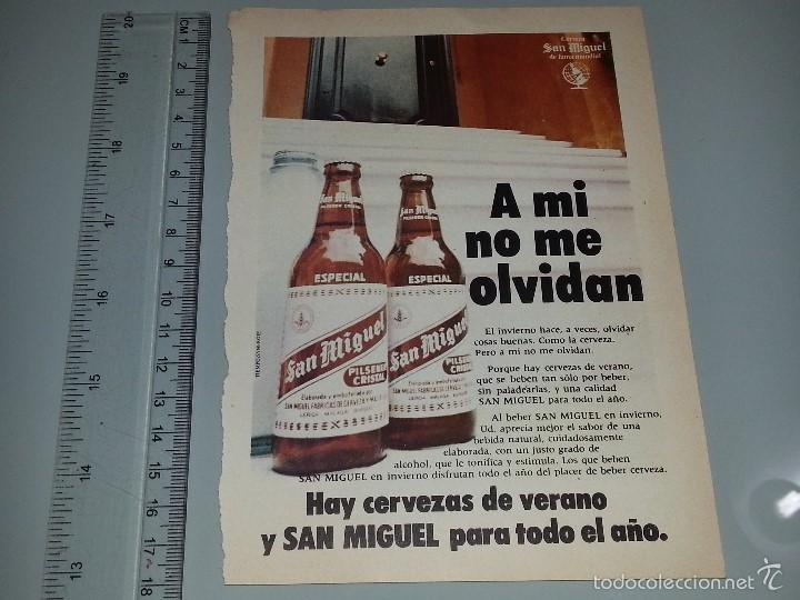 Cat&aacute;logos publicitarios: ANTIGUA HOJA PUBLICITARIA PUBLICIDAD DE CERVEZA SAN MIGUEL ESPECIAL A&Ntilde;OS 70