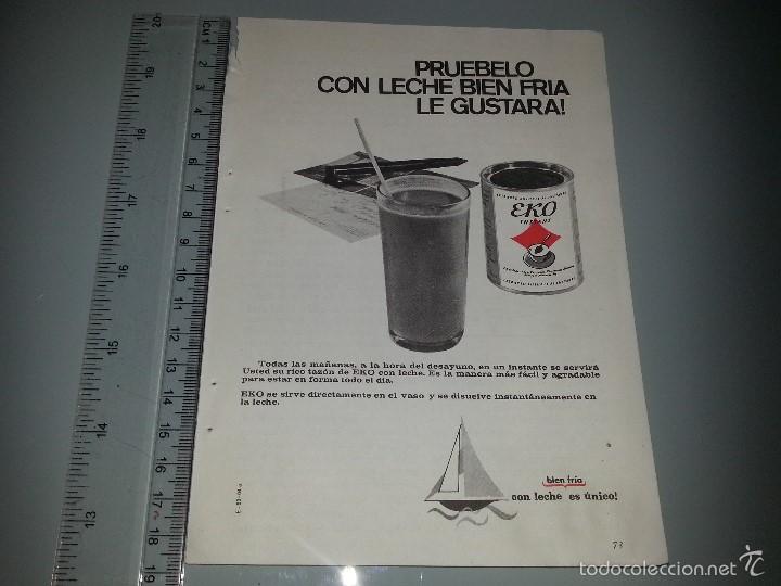 Cat&aacute;logos publicitarios: ANTIGUA HOJA PUBLICITARIA ANUNCIO DE EXTRACTO SOLUBLE EKO A&Ntilde;OS 60