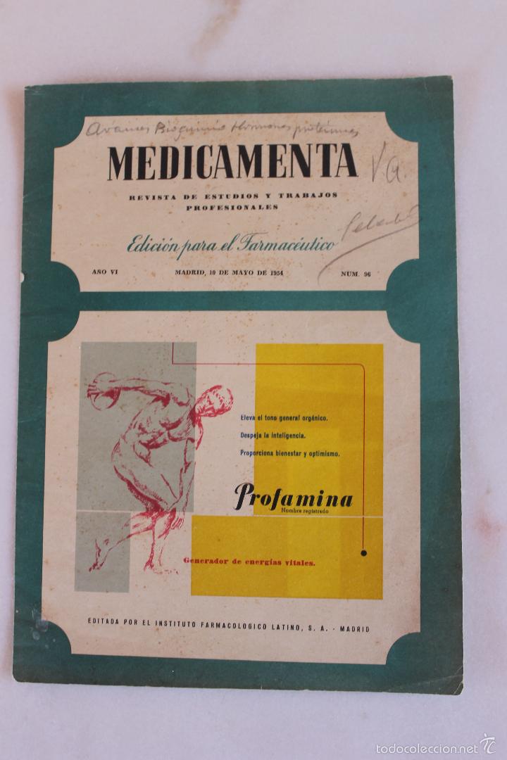 Catalogues publicitaires: PORTADA REVISTA MEDICAMENTA, MADRID 1954