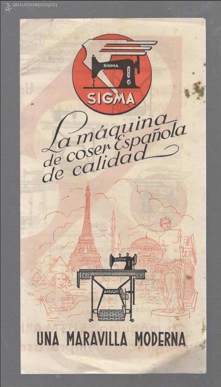 Catalogues publicitaires: CATALOGO PUBLICITARIO. SIGMA. MAQUINA DE COSER ESPA&Ntilde;OLA, A COLOR. ELGOIBAR, GUIPUZCOA