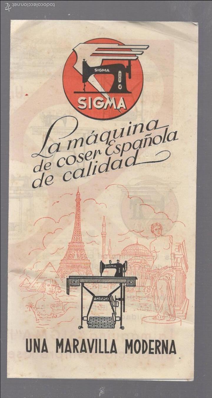 Catalogues publicitaires: CATALOGO PUBLICITARIO. SIGMA. MAQUINA DE COSER ESPA&Ntilde;OLA, A COLOR. ELGOIBAR, GUIPUZCOA