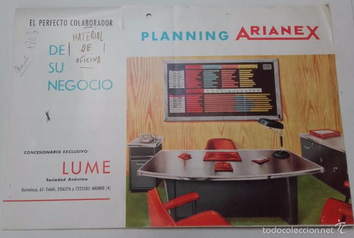 Cat&aacute;logos publicitarios: PLANNING ARIANEX, LUME, MADRID, GRAFICO MOVIL.