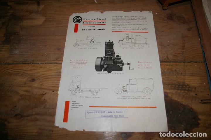 Cat&aacute;logos publicitarios: Catalogo de motores diesel Junkers, Agencia Peugeot