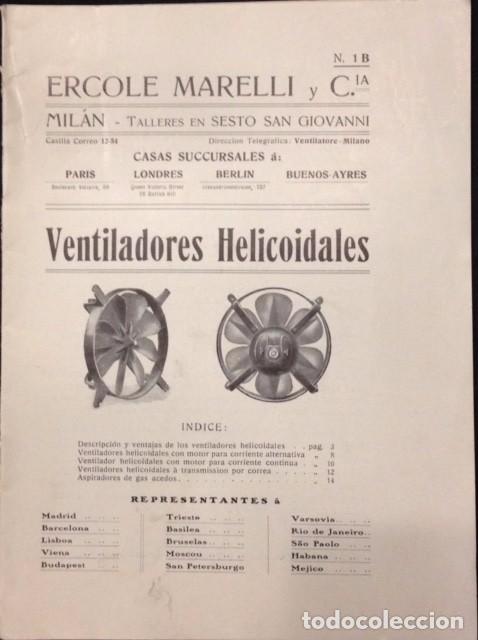 Werbekataloge: VENTILADORES HELICOIDALES, ERCOLE MARELLI Y CIA.