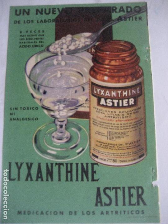 Werbekataloge: Publicidad farmac&eacute;utica. 1932. Lyxanthine Astier. Doctor P.Astier. Hoja a dos caras 23 x 15 cms