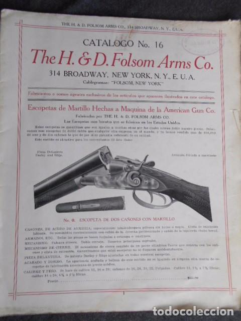 Cat&aacute;logos publicit&aacute;rios: Cat&aacute;logo de escopetas y accesorios cuero art. sport. a&ntilde;os '50 Folsom Arms NY castellano