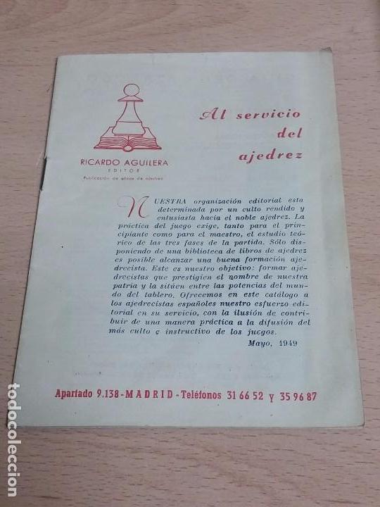 Werbekataloge: CATALOGO DE PUBLICACIONES DE AJEDREZ, ED. RICARDO AGUILERA, A&Ntilde;O 1949, MIDE 17 X 12 CMS.