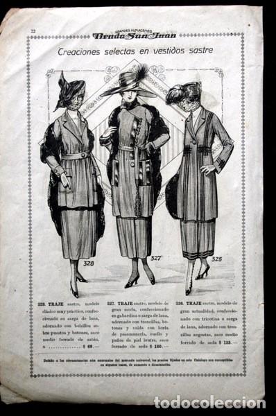 Cat&aacute;logos publicit&aacute;rios: MODA - VESTIDOS SASTRE - TRAJES - MUJER - 26,5X18cm - ILUSTRADO - circa 1920