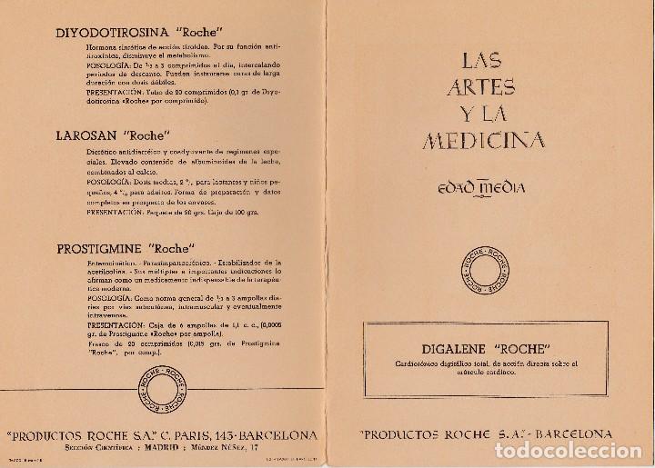 Cat&aacute;logos publicitarios: PRODUCTOS ROCHE - LAS ARTES Y LA MEDICINA - DIPTICO EDAD MEDIA - 14,5 x 21CM - FOTO ADICIONA