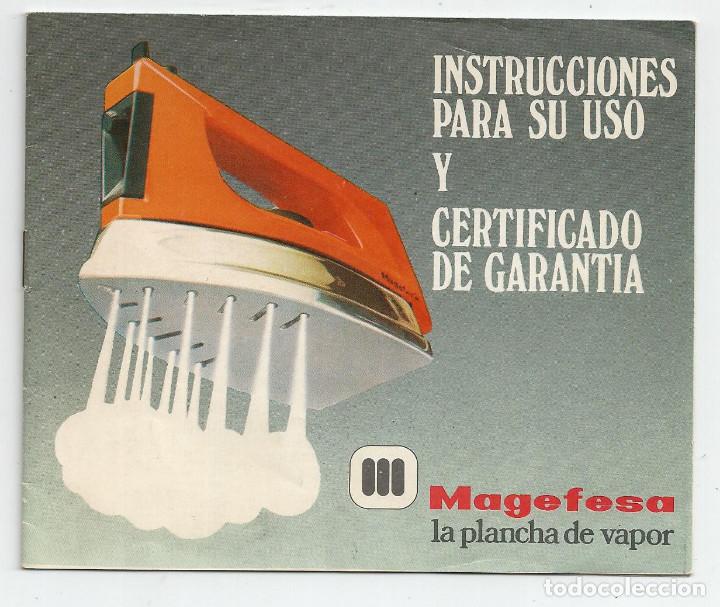 Advertising Catalogs: PLANCHA MAGEFESA - INSTRUCCIONES DE USO Y GARANTIA - 10 PAGS.
