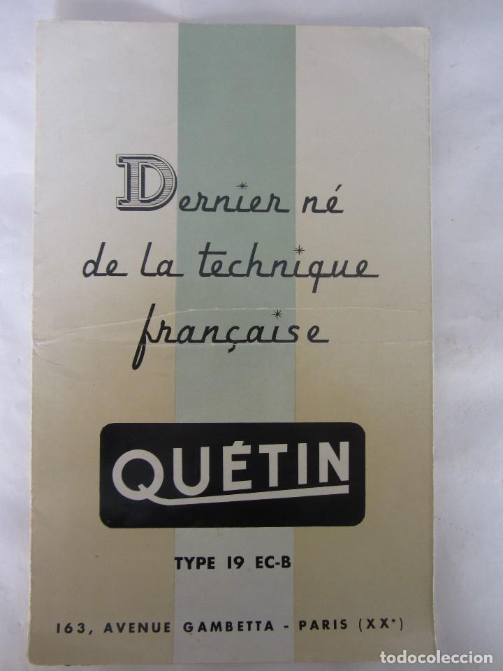 Cat&aacute;logos publicitarios: CATALOGO MAQUINARIA ODONTOLOGICA QU&Eacute;TIN. A&Ntilde;OS 1930/40