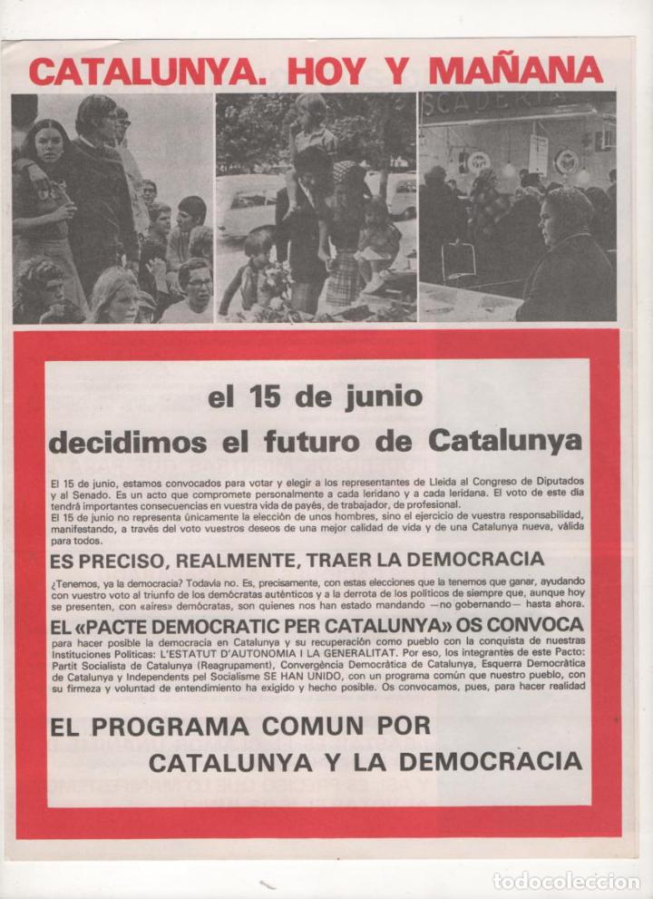 Advertising Catalogs: (ALB-TC-5) DIPTICO TEMA POLITICO PACTE DEMOCRATIT PER CATALUNYA 1977