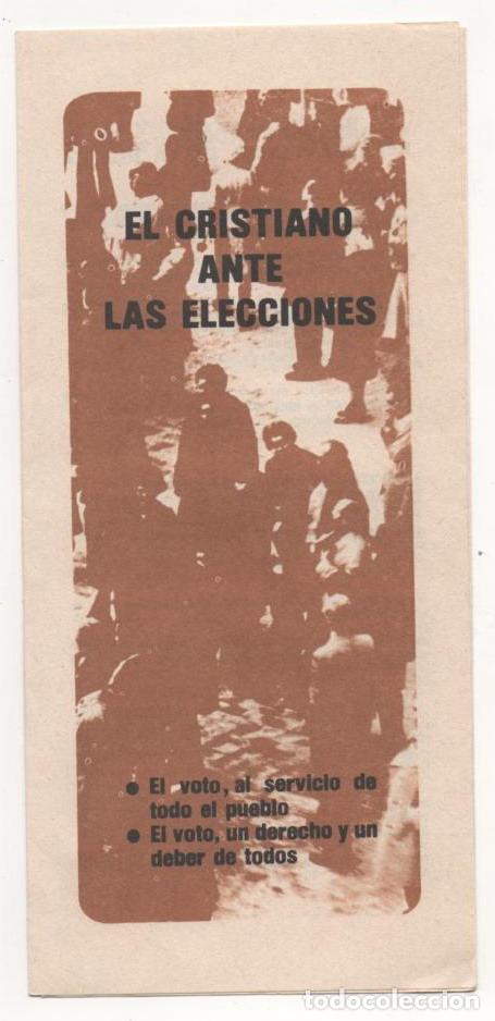 Advertising Catalogs: (ALB-TC-5) TRIPTICO TEMA POLITICO EL CRISTIANO ANTE LAS ELECCIONES 1977