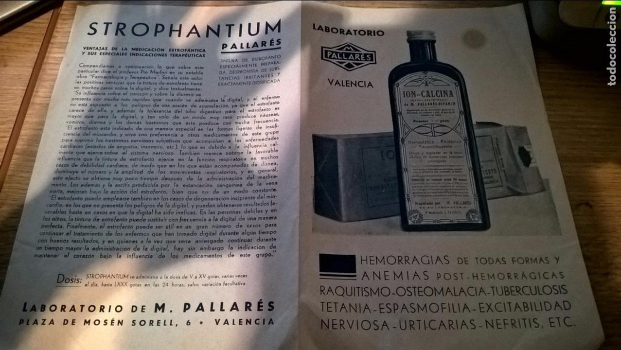 Cat&aacute;logos publicitarios: Valencia. Publicidad antigua. Laboratorio Pallar&eacute;s