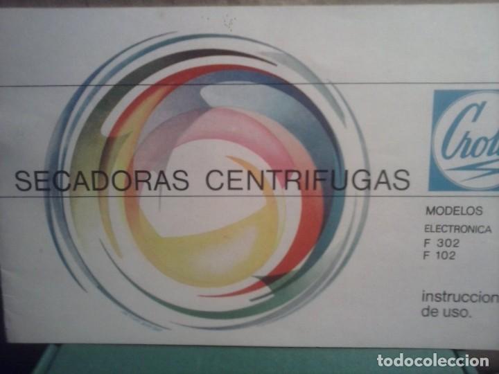 Cat&aacute;logos publicitarios: SECADORAS CENTRIFUGAS CROLLS - 1966 .