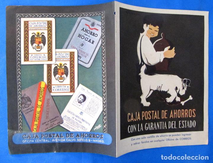 Cat&aacute;logos publicitarios: FOLLETO PUBLICITARIO CAJA POSTAL DE AHORRO. CON LA GARANTIA DEL ESTADO. CARTILLAS DE AHORRO, 1950'S.
