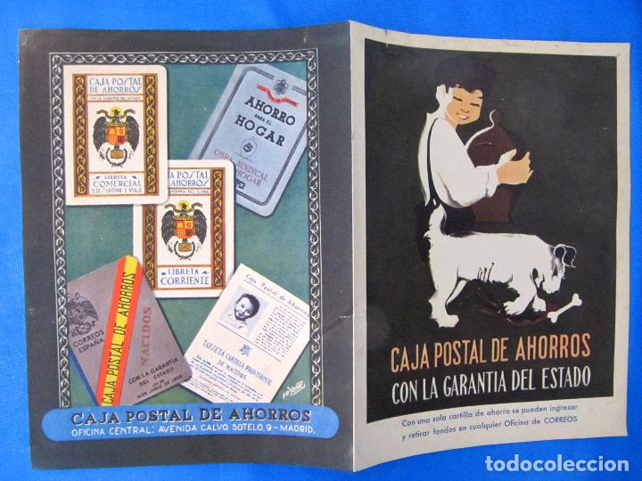 Cat&aacute;logos publicitarios: FOLLETO PUBLICITARIO CAJA POSTAL DE AHORRO. CON LA GARANTIA DEL ESTADO. CARTILLAS DE AHORRO, 1950'S.